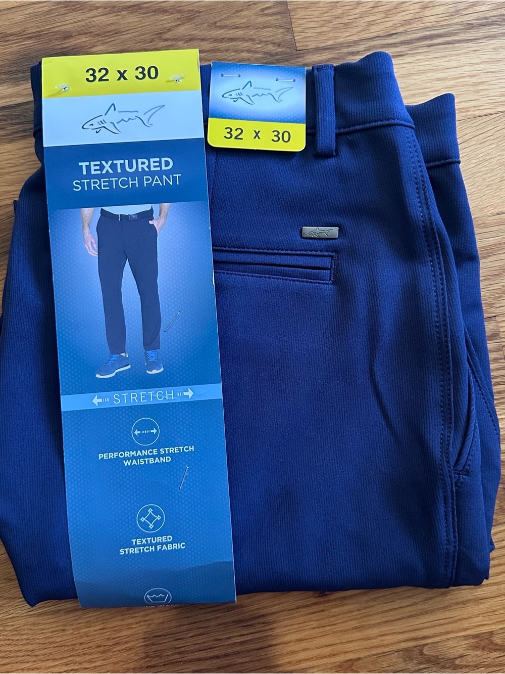 Greg Norman Men 32x30 Navy Performance Stretch Chino Pants Golf Business Casual